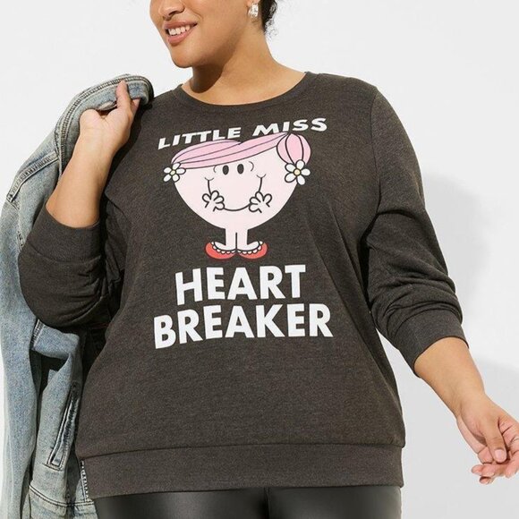 ❤️NWT VINTAGE TORRID FLEECE SWEATSHIRT - LITTLE MISS HEARTBREAKER - PLUS SIZE - Picture 8 of 11
